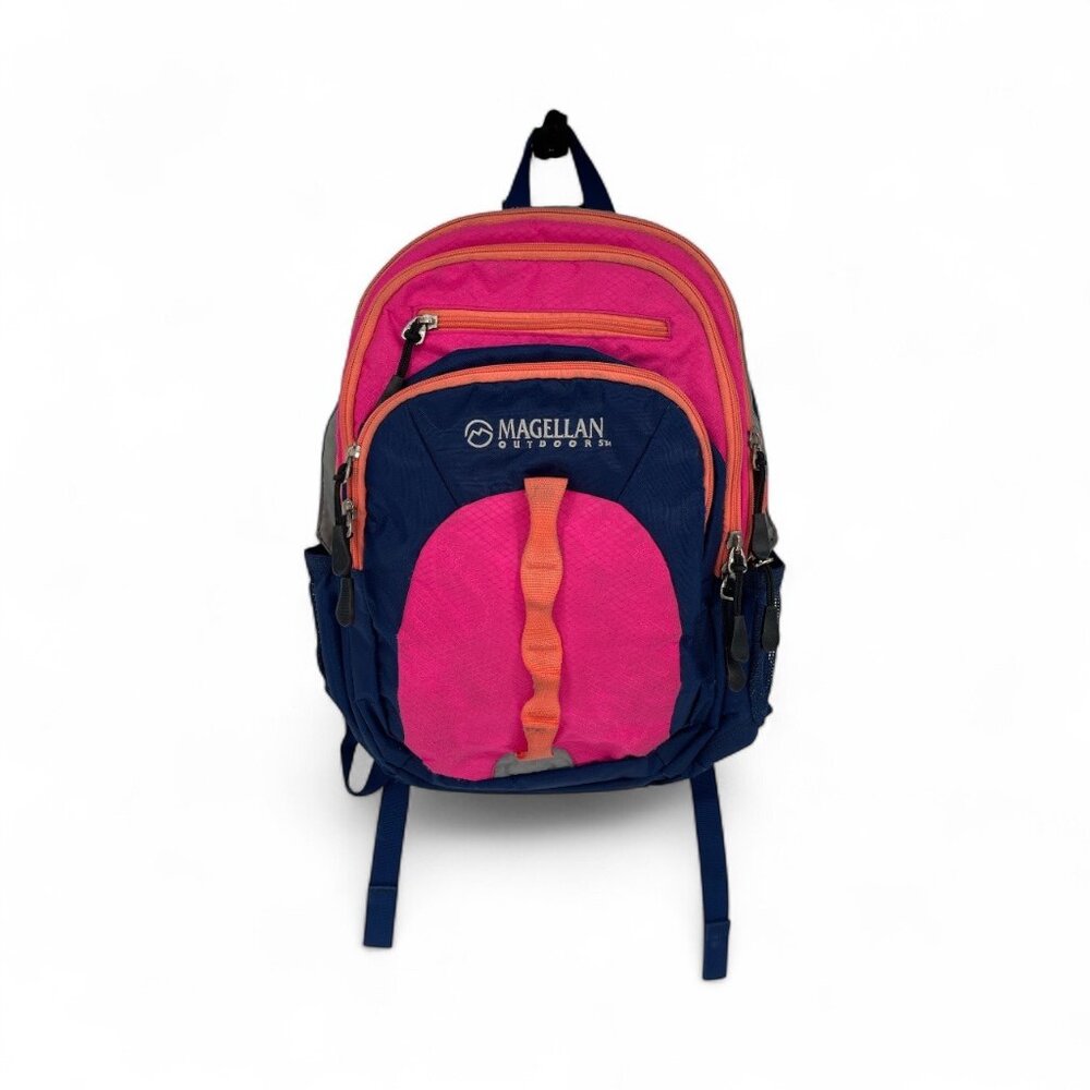 Magellan Outdoors Multi-Compartment Travel Backpack Hiking Zip Closure Pink/Blk